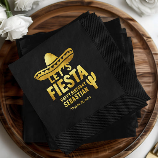 Let's Fiesta Happy Birthday Custom Napkins product