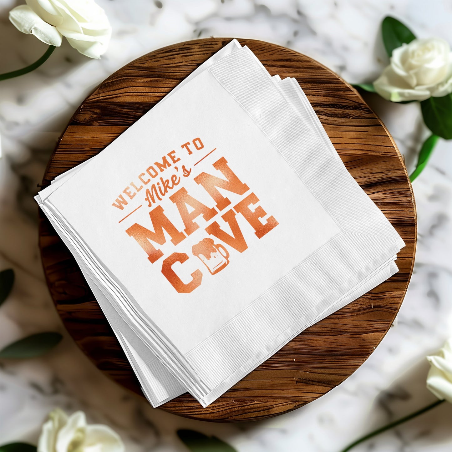Welcome to Mike's Man Cave Printed Napkins product type