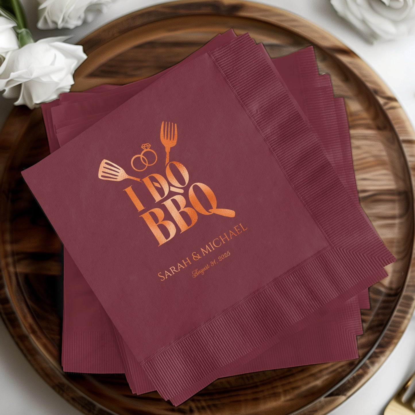 I DO BBQ personalized napkin wedding party product