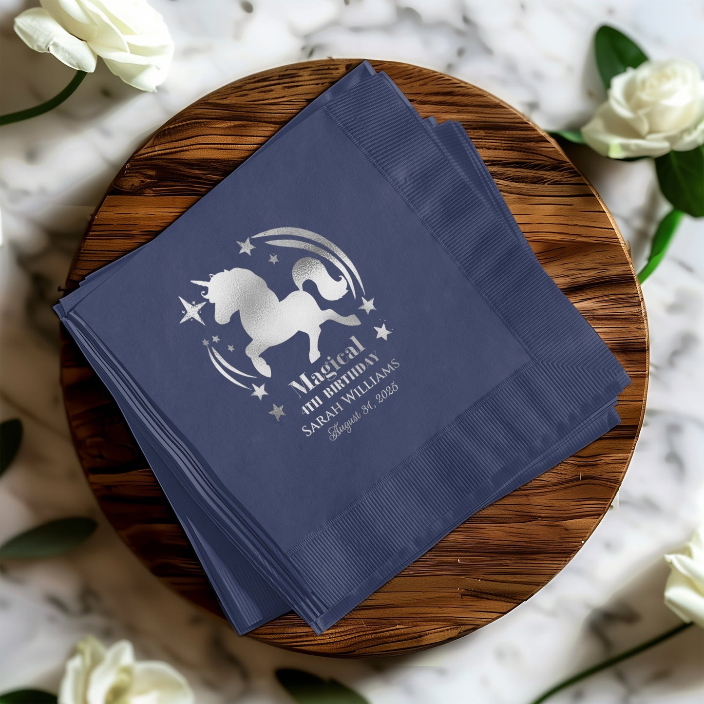Unicorn Themed Custom Printed Party Napkins product