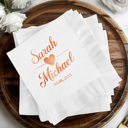 Personalized Wedding Date Napkins Custom Product