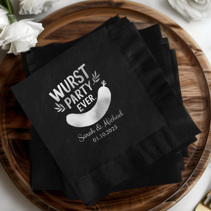 Wurst Party Ever Personalized Black Napkins product