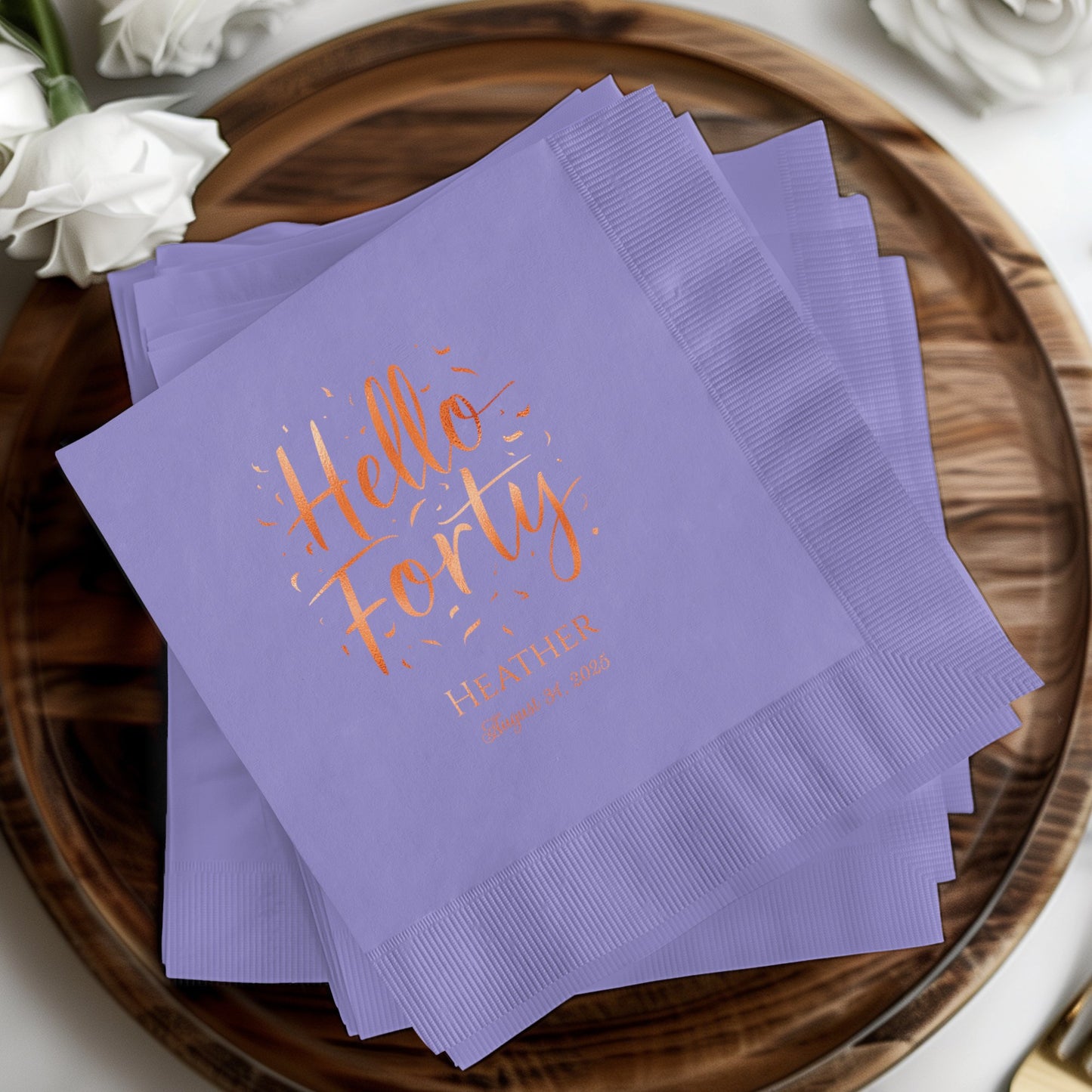 Hello Forty Personalized Napkins Party product type
