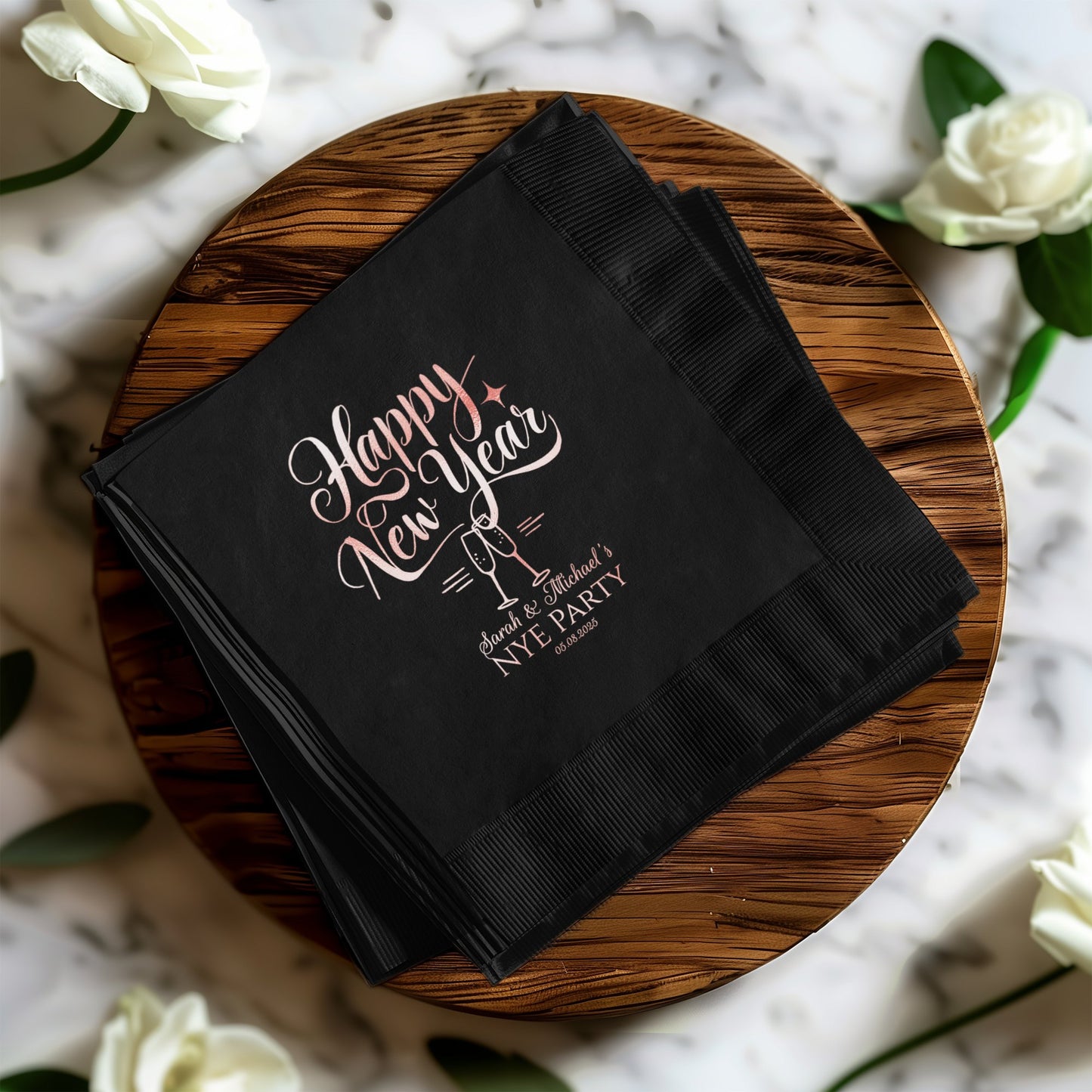Happy New Year Hostess Custom Cocktail Napkins product type