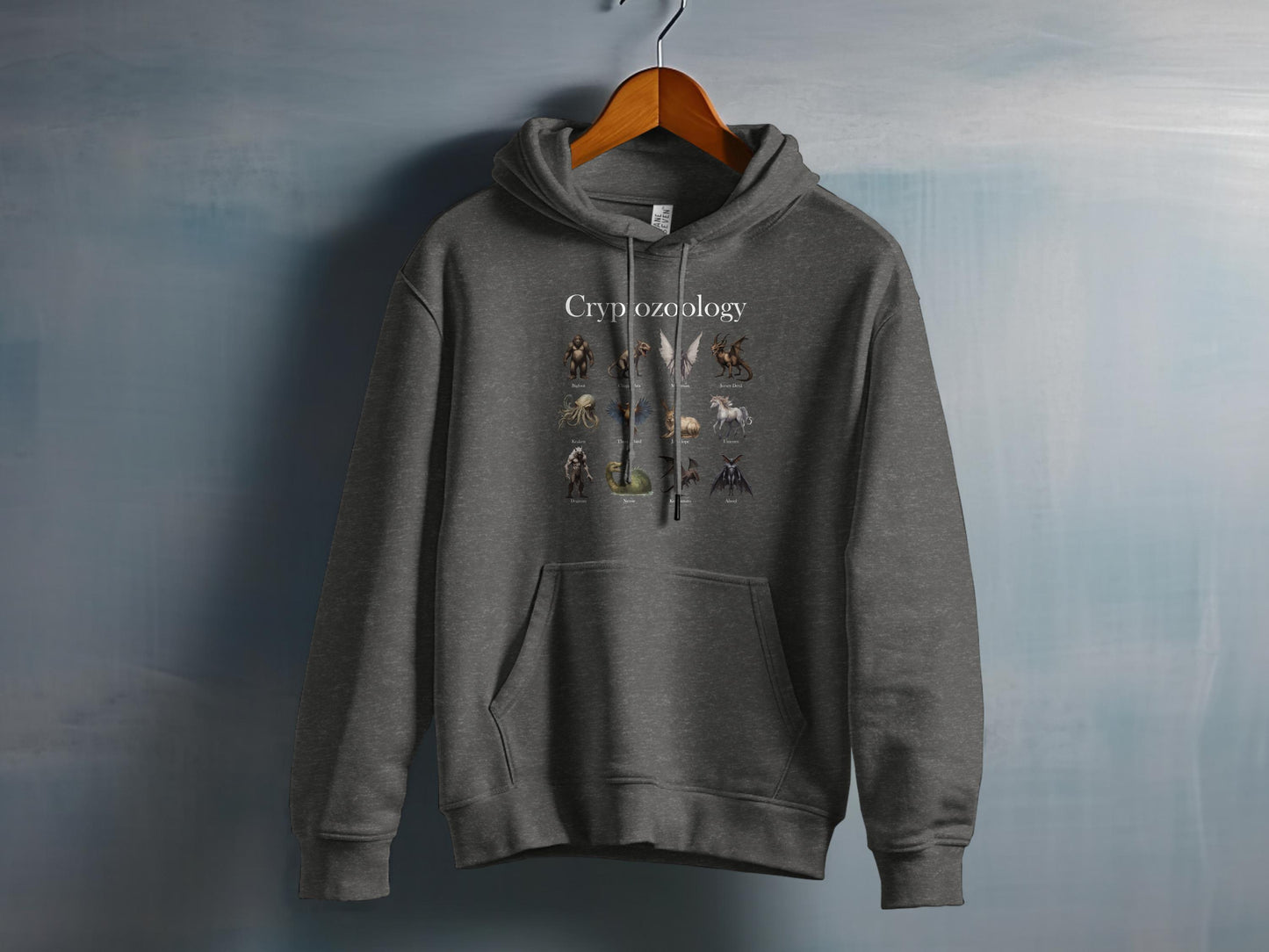 Cryptozoology Hoodie with Unique Creatures graphic product type