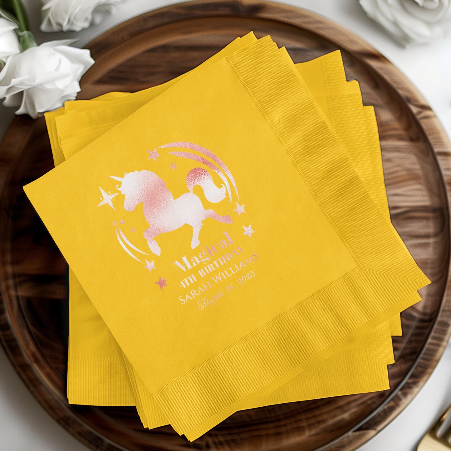 Magical birthday unicorn design napkin product