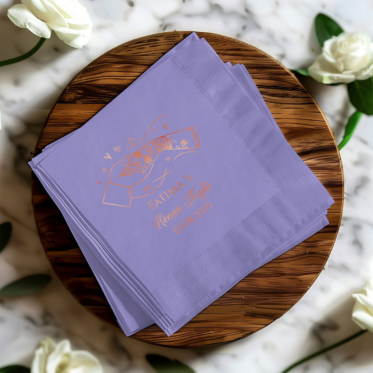 Custom Elegant Personalised Napkins Special Event product