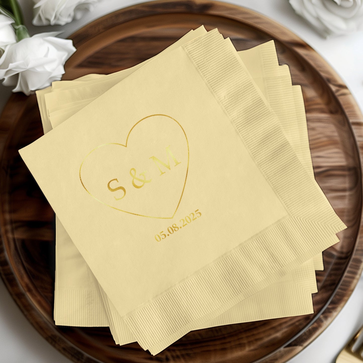 Personalized Heart Design Wedding Napkins product