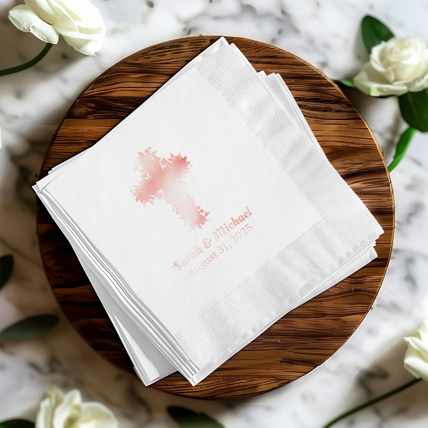 Personalized Wedding Cross Design Napkins product type
