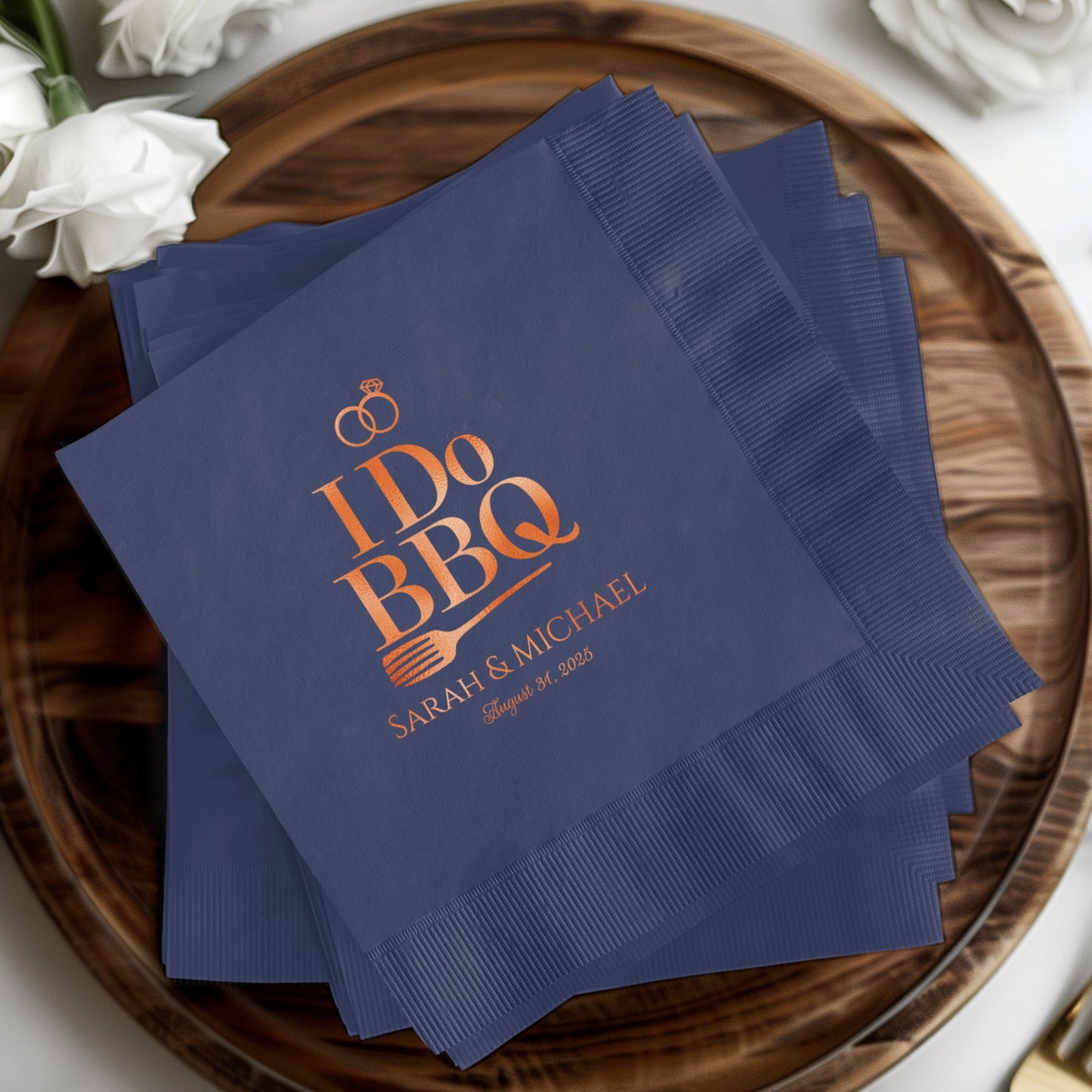 Personalized I Do BBQ Wedding Napkin Product