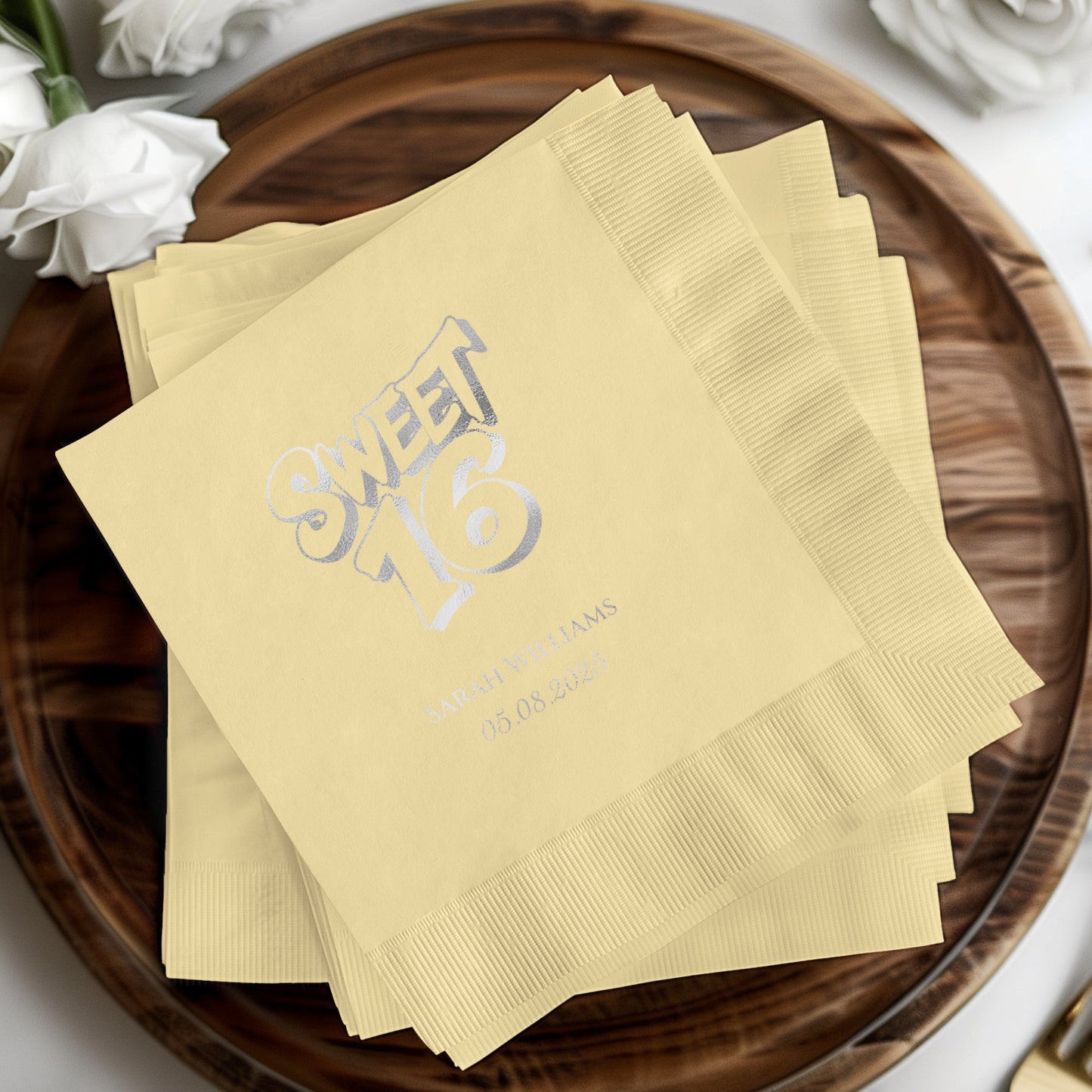 Sweet 16 Custom Printed Party Napkin Product