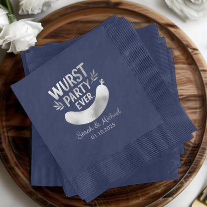 Wurst Party Ever Personalized Napkins Wedding product