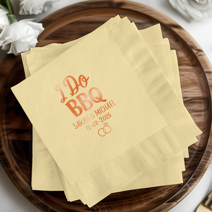 Personalized I Do BBQ Wedding Date Napkin product