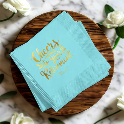 Cheers to Your Retirement Blue Napkins product