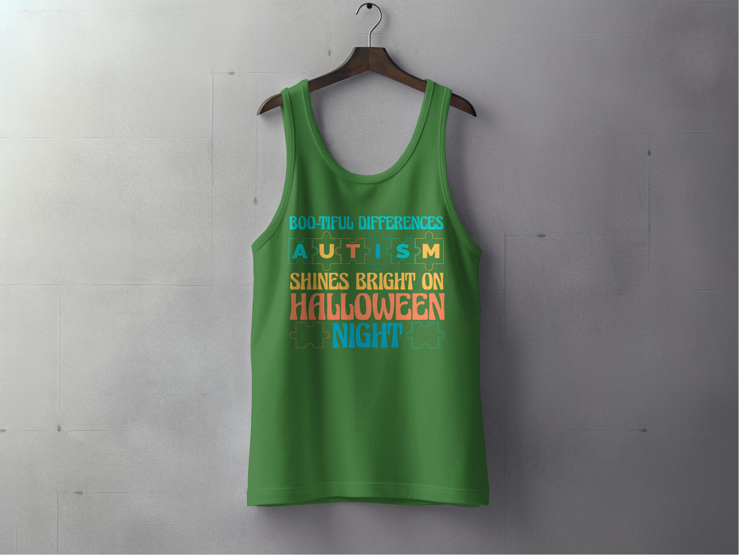 Autism Shines Bright on Halloween Night Tank Top product