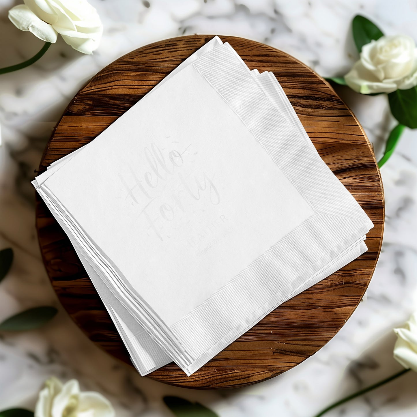 Hello Forty White Party Napkins Celebration product