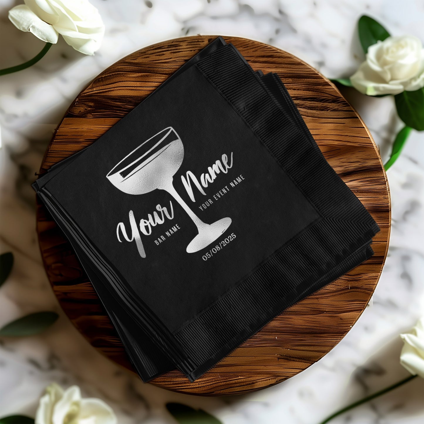 Custom Printed Black Event Napkins Product