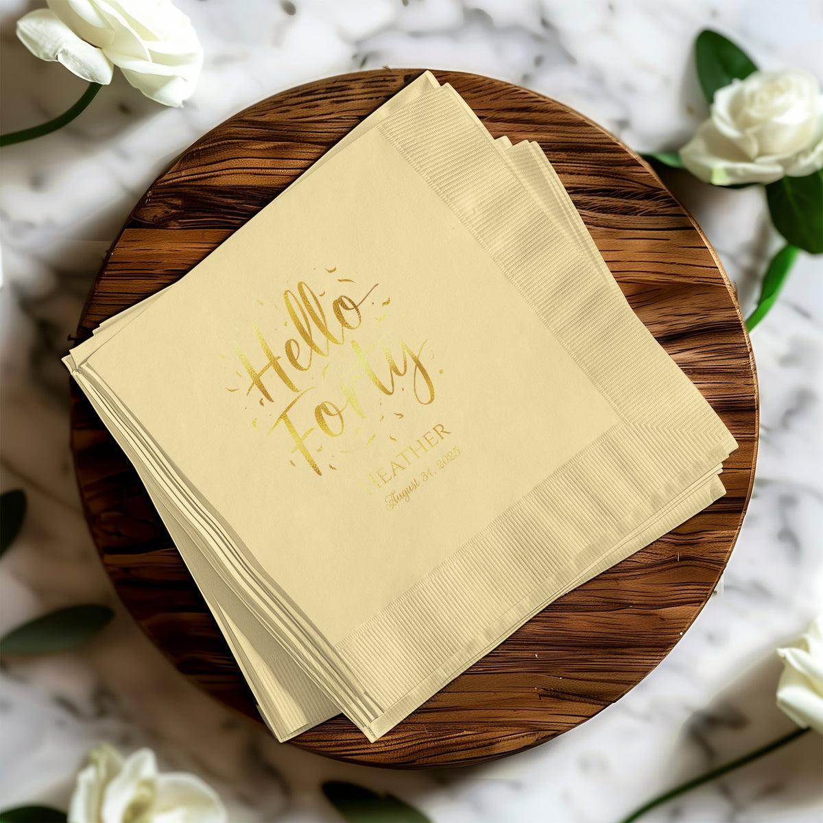 Hello Forty Embossed Party Napkin product type
