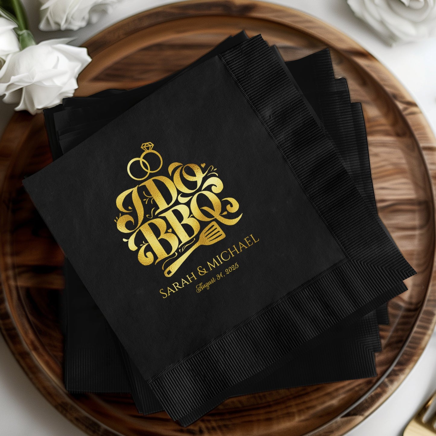 I Do BBQ Sarah Michael Personalized Napkins product