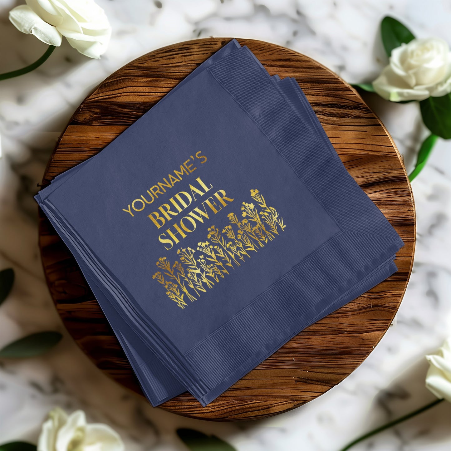 Personalized Floral Bridal Shower Napkins product type