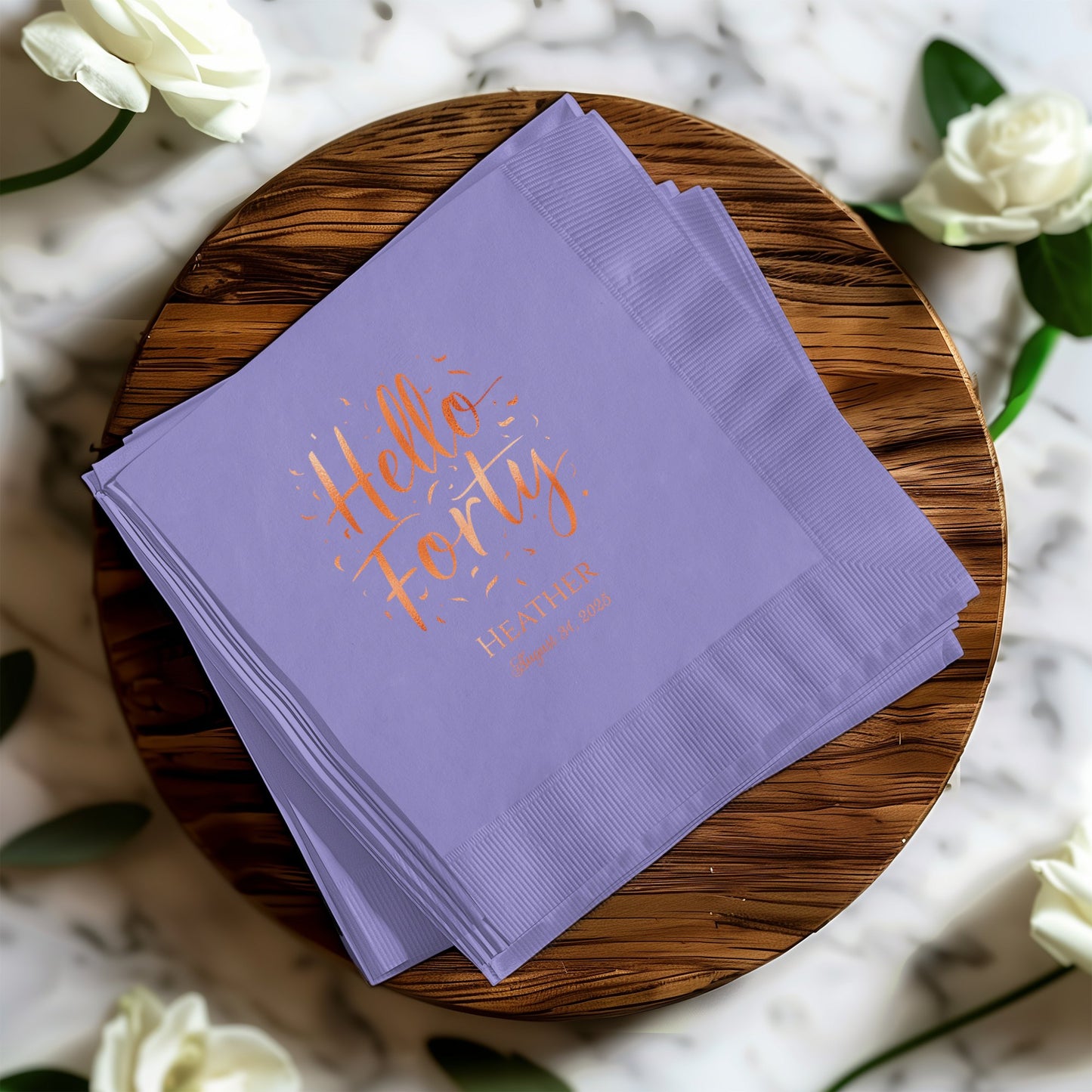 Hello Forty Heather Personalized Party Product